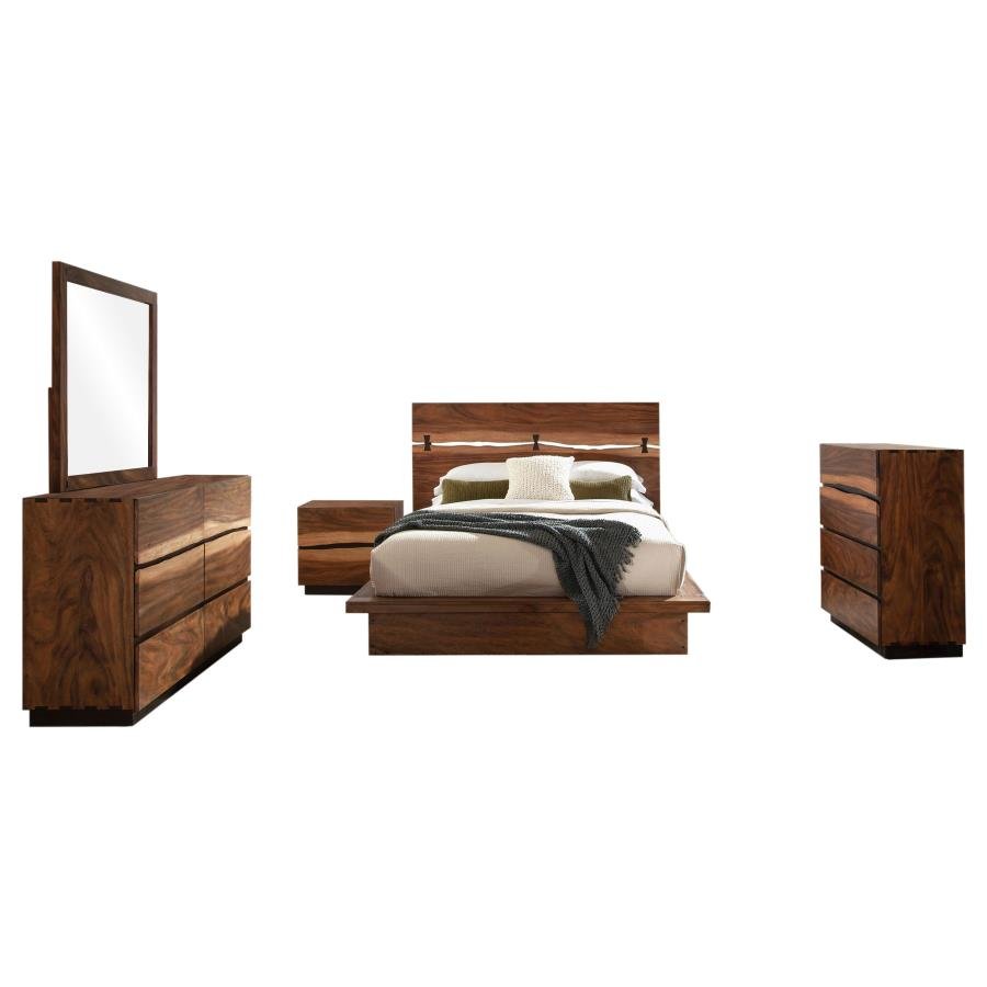 Second image of WINSLOW 5-PIECE QUEEN BEDROOM SET SMOKEY WALNUT