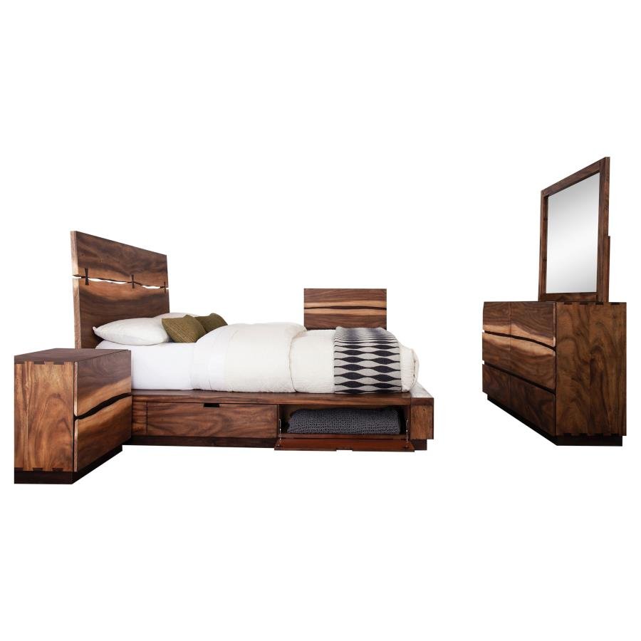 Second image of WINSLOW 5-PIECE QUEEN BEDROOM SET SMOKEY WALNUT